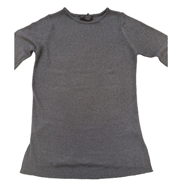 Express Sweater Womens XS Gray Long Sleeve Knit Pullover Lightweight Slit Hem - Picture 4 of 8